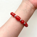BS228 [Lucky] Watermelon Stone Simple Silver-plated Bracelet