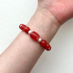 BS226 [Lucky] Watermelon Stone Freshwater Pearl Bracelet