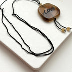 N50 [Leo Virgo | August] Brown Agate Blessing Stone Necklace