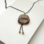 N50 [Leo Virgo | August] Brown Agate Blessing Stone Necklace