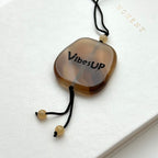 N50 [Leo Virgo | August] Brown Agate Blessing Stone Necklace
