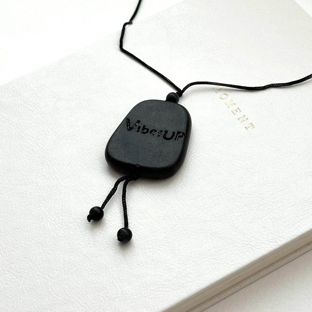 N74 [Calm] Black Stone | Blessing Stone | Necklace