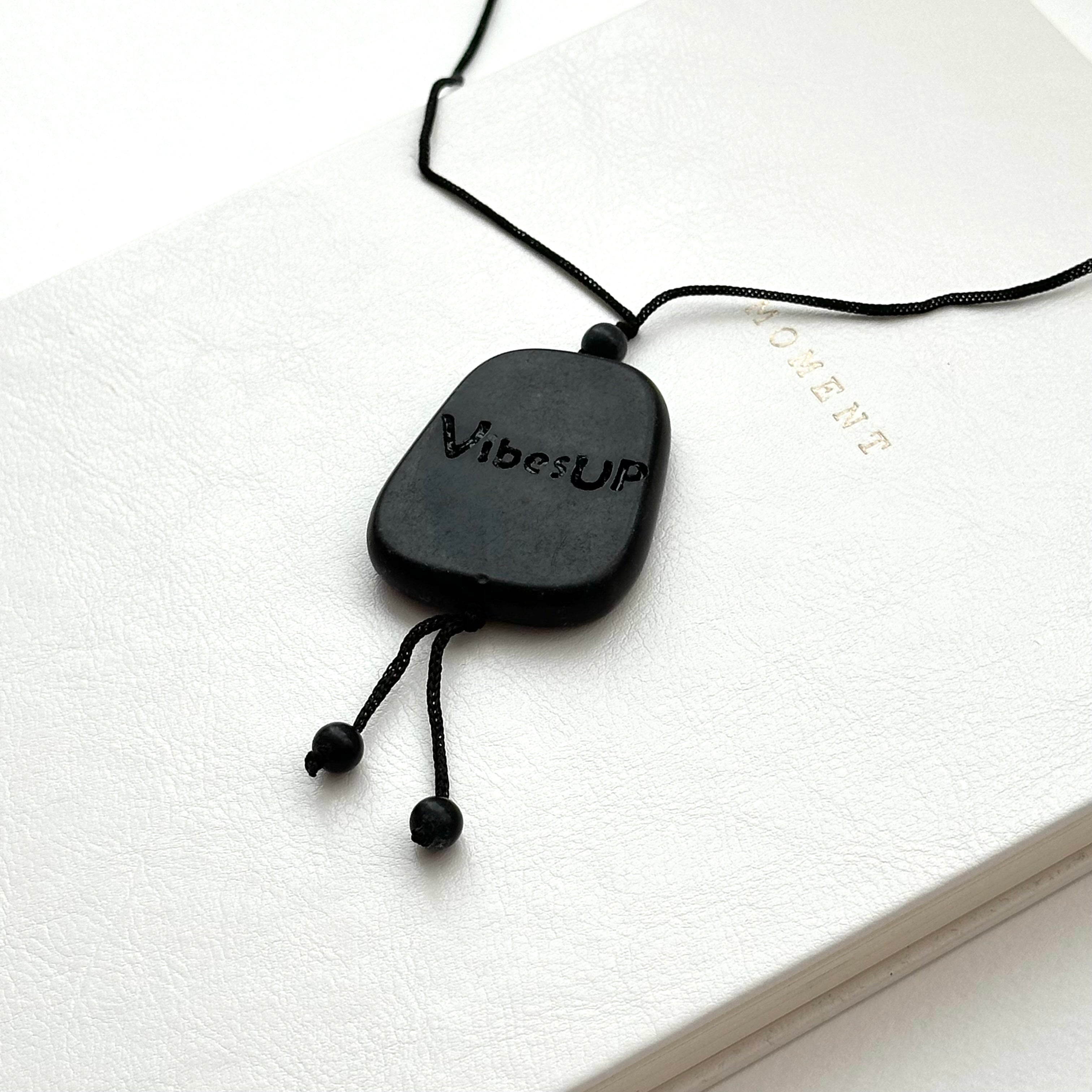 N74 [Calm] Black Stone | Blessing Stone | Necklace