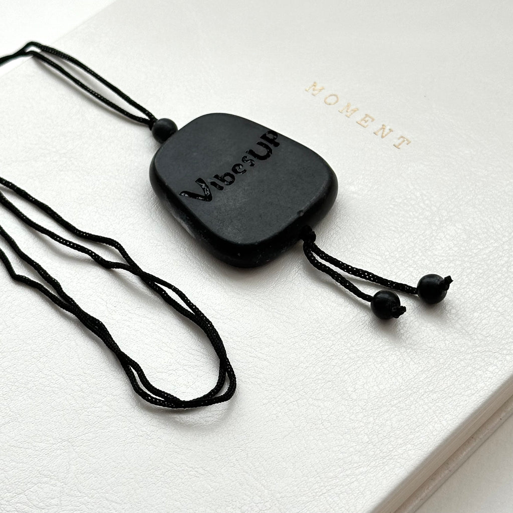 N74 [Calm] Black Stone | Blessing Stone | Necklace