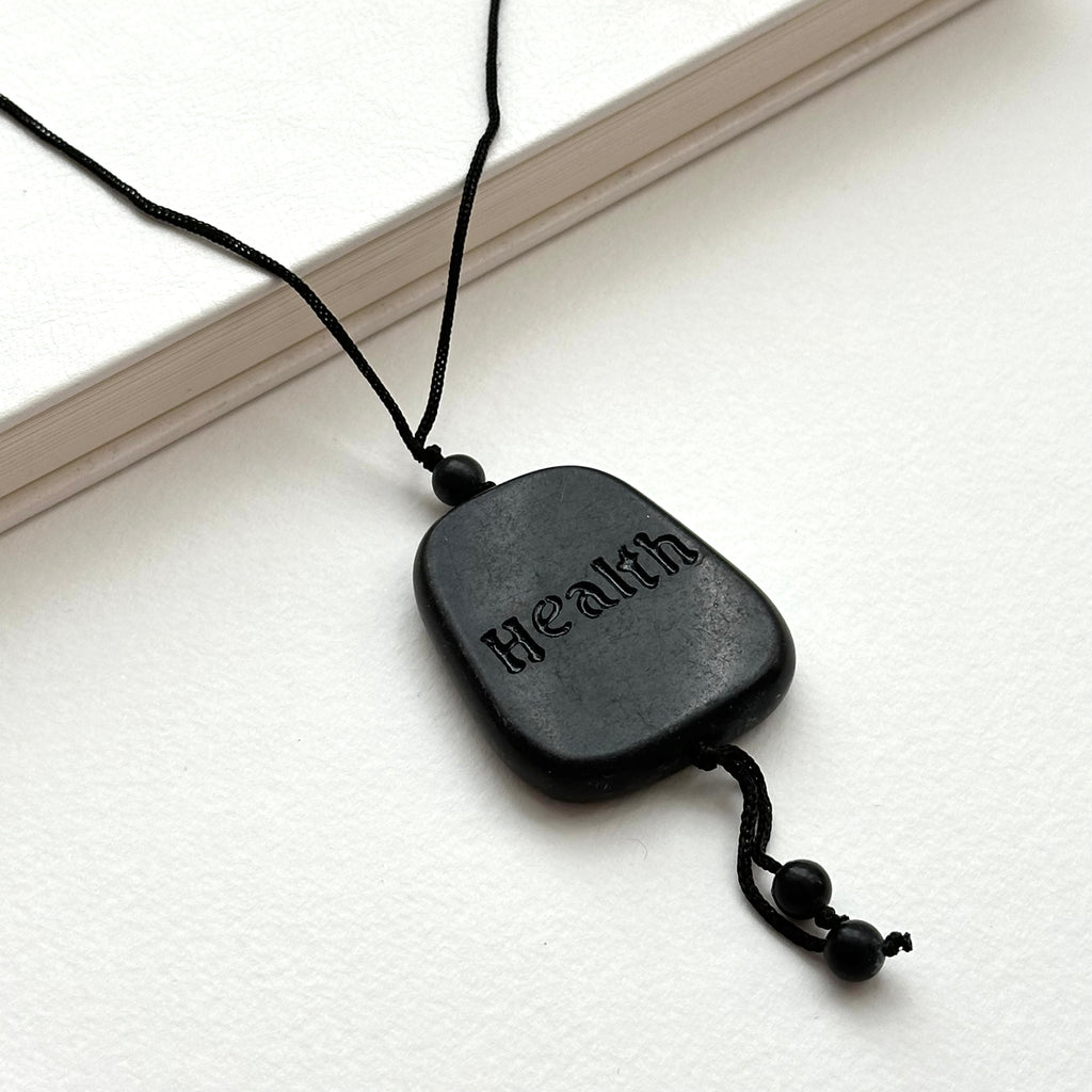 N74 [Calm] Black Stone | Blessing Stone | Necklace