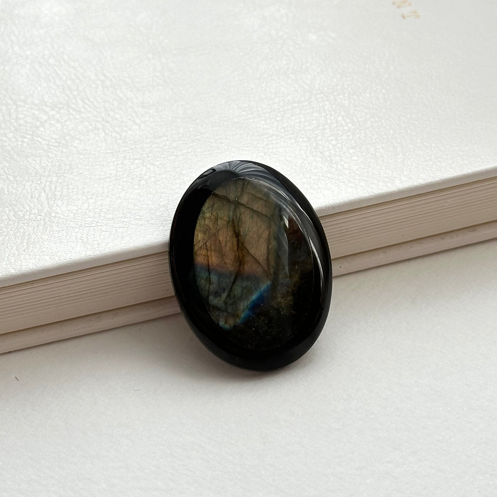 TS22【Protecting Love】Labradorite Oval Block Office or Home Healing Device Sleep Quality Insight