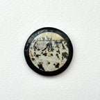 TS23【墨跡】噴墨畫石黑碧石圓塊 辦公室或家中療癒 裝置擺設