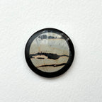 TS23【墨跡】噴墨畫石黑碧石圓塊 辦公室或家中療癒 裝置擺設