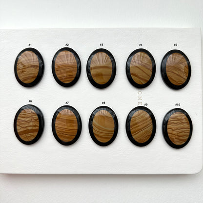 TS9 [Picasso Sedimentary Rock] Picasso Stone Black Jasper Oval Block Office or Home Healing Device Decoration