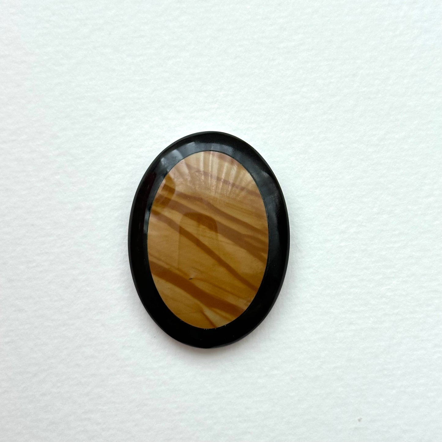 TS9 [Picasso Sedimentary Rock] Picasso Stone Black Jasper Oval Block Office or Home Healing Device Decoration
