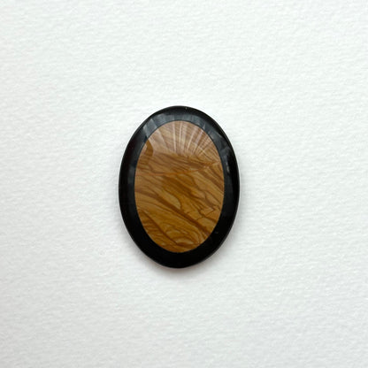 TS9 [Picasso Sedimentary Rock] Picasso Stone Black Jasper Oval Block Office or Home Healing Device Decoration