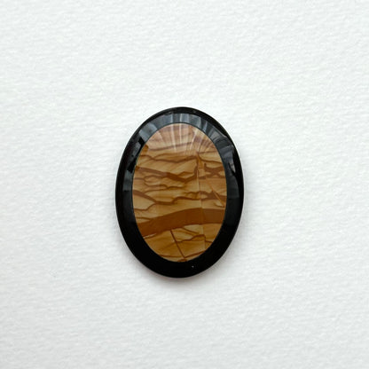 TS9 [Picasso Sedimentary Rock] Picasso Stone Black Jasper Oval Block Office or Home Healing Device Decoration