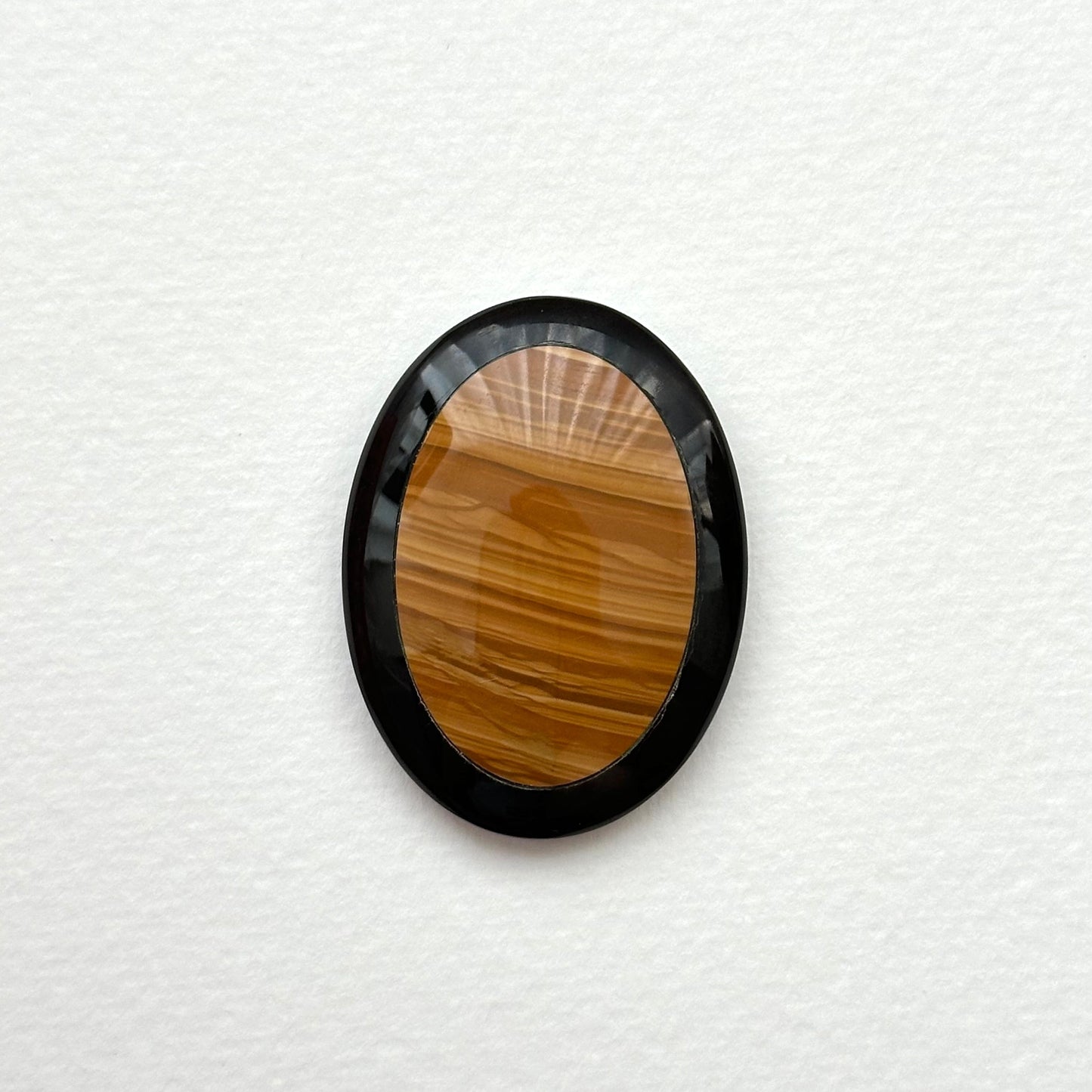 TS9 [Picasso Sedimentary Rock] Picasso Stone Black Jasper Oval Block Office or Home Healing Device Decoration