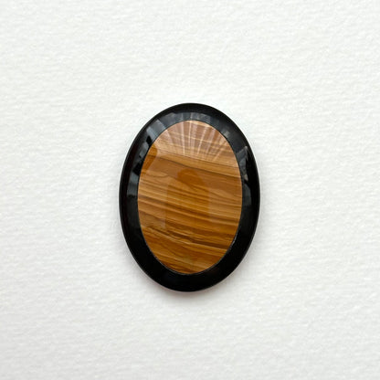 TS9 [Picasso Sedimentary Rock] Picasso Stone Black Jasper Oval Block Office or Home Healing Device Decoration
