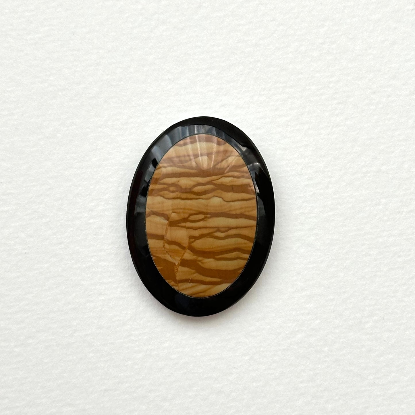 TS9 [Picasso Sedimentary Rock] Picasso Stone Black Jasper Oval Block Office or Home Healing Device Decoration