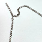 N76【守護愛情】拉長石|復古橢型|鍍銀鎖頸鏈項鏈