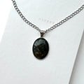 N76 Labradorite | Vintage Oval Silver-Plated Lock Necklace