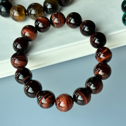 B30 虎眼石 • 紅 手鏈手串 Red Tiger-Eye Bracelet