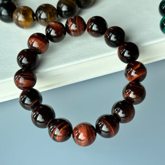 B30 虎眼石 • 紅 手鏈手串 Red Tiger-Eye Bracelet