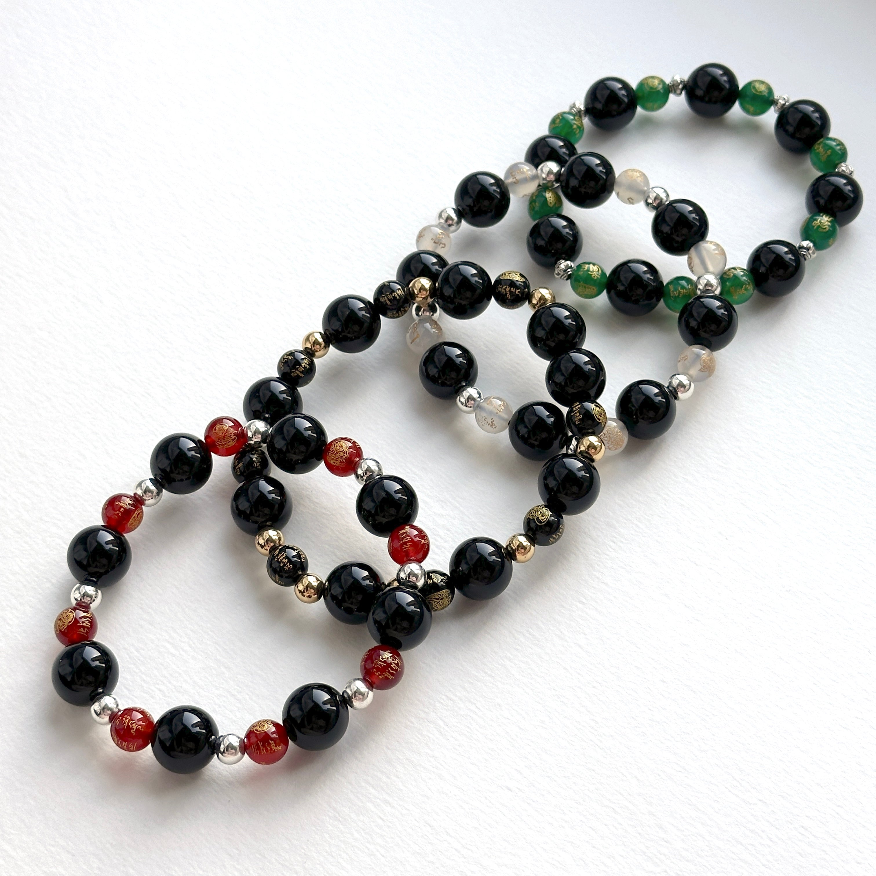 BS273 [Libra Scorpio | October] Opal Blue Glass Bracelet