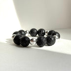 BS231 [Courage and Strength] Volcanic Rock Natural Mineral Simple Silver-plated Bracelet