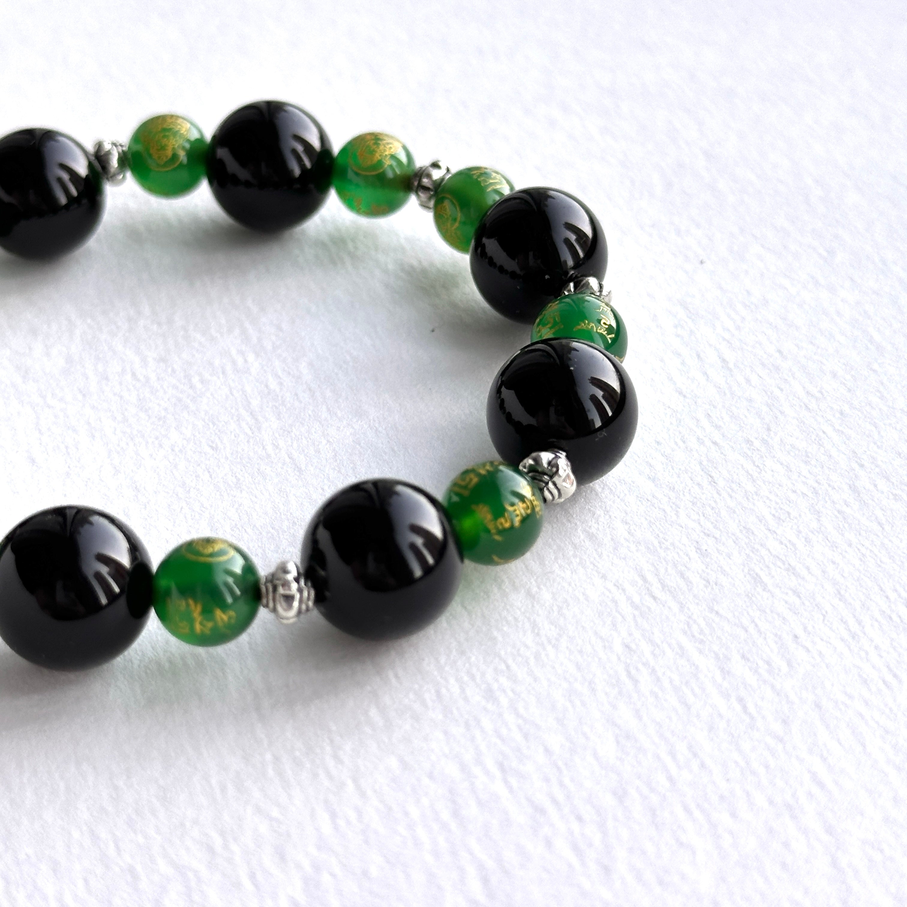 BS273 [Libra Scorpio | October] Opal Blue Glass Bracelet