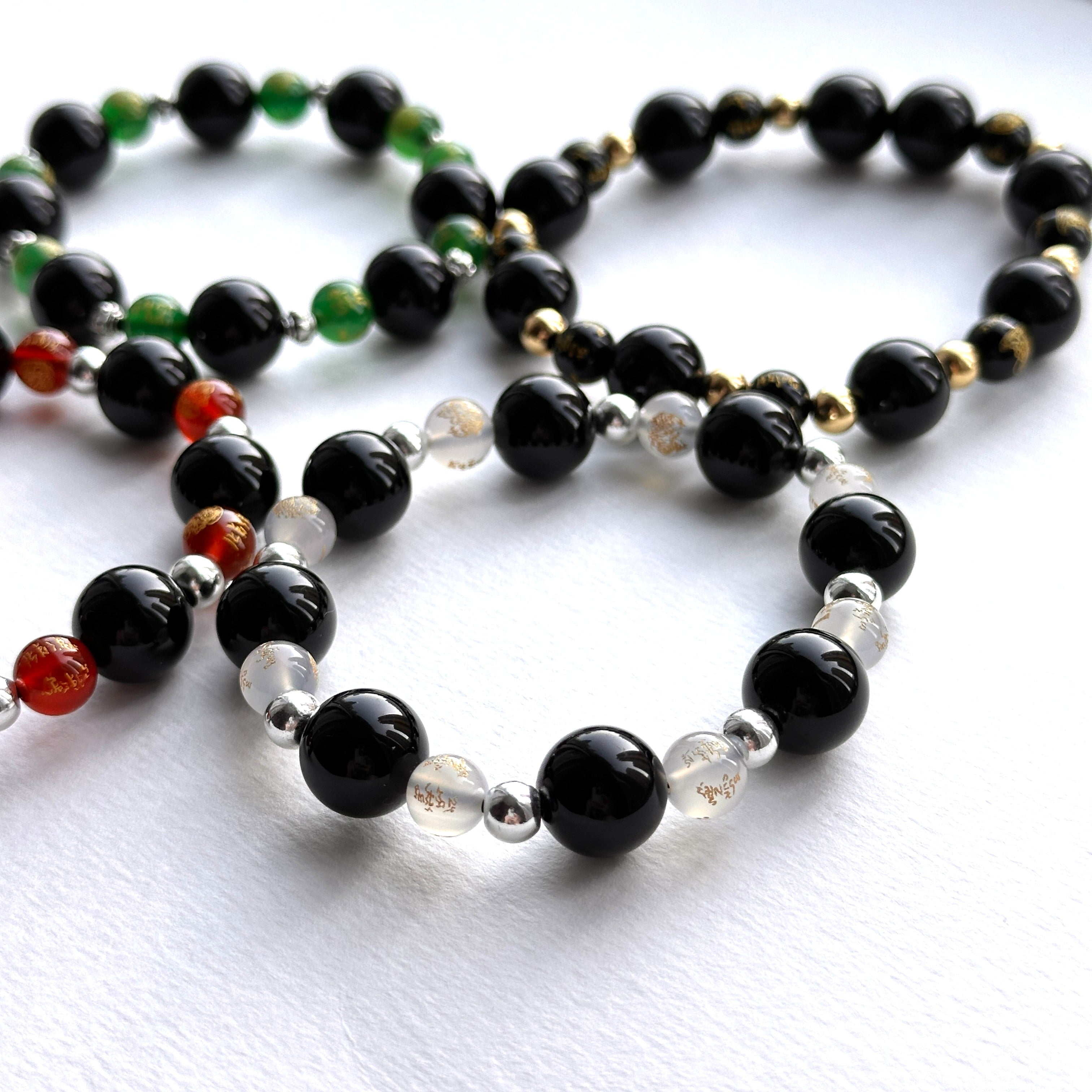 BS273 [Libra Scorpio | October] Opal Blue Glass Bracelet