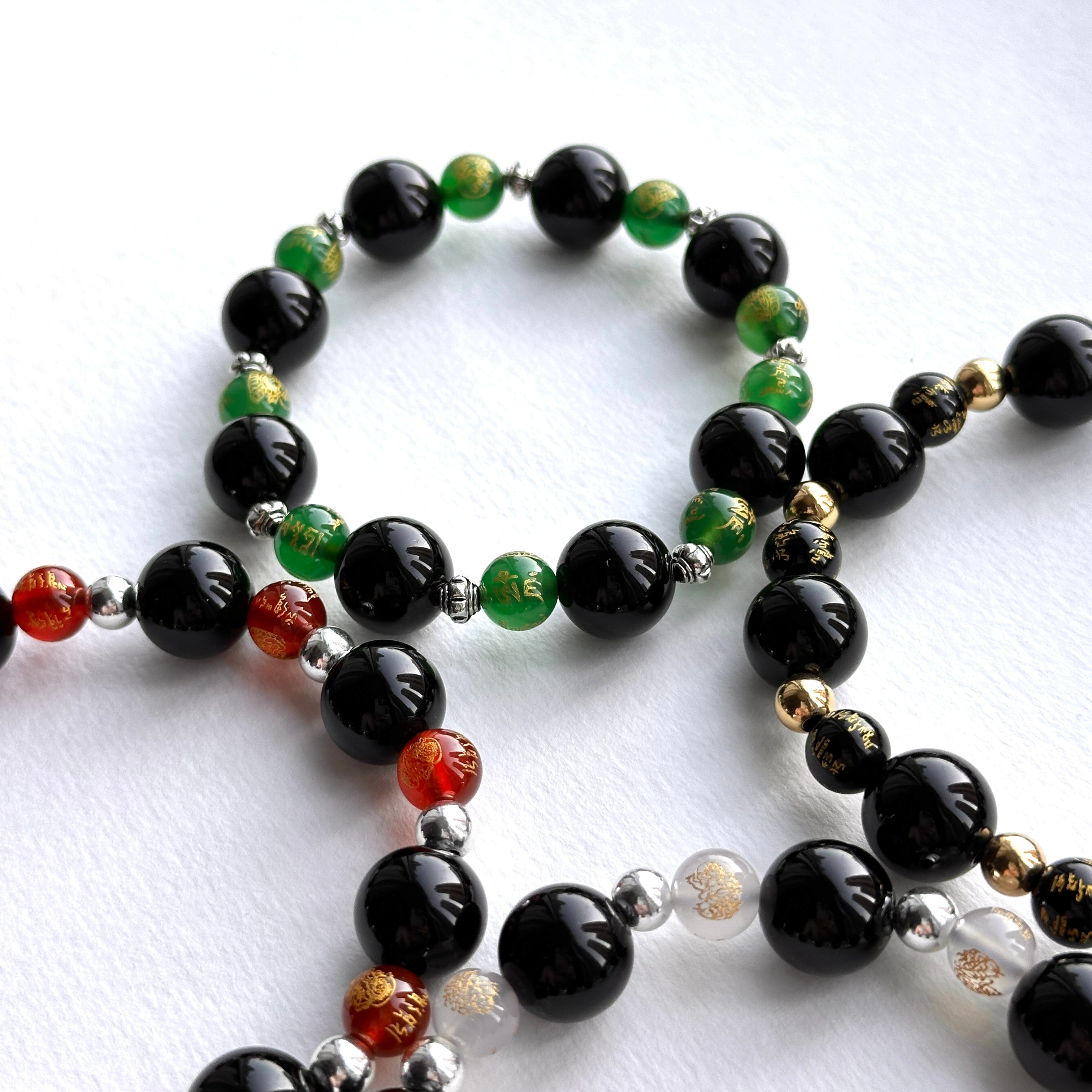 BS273 [Libra Scorpio | October] Opal Blue Glass Bracelet