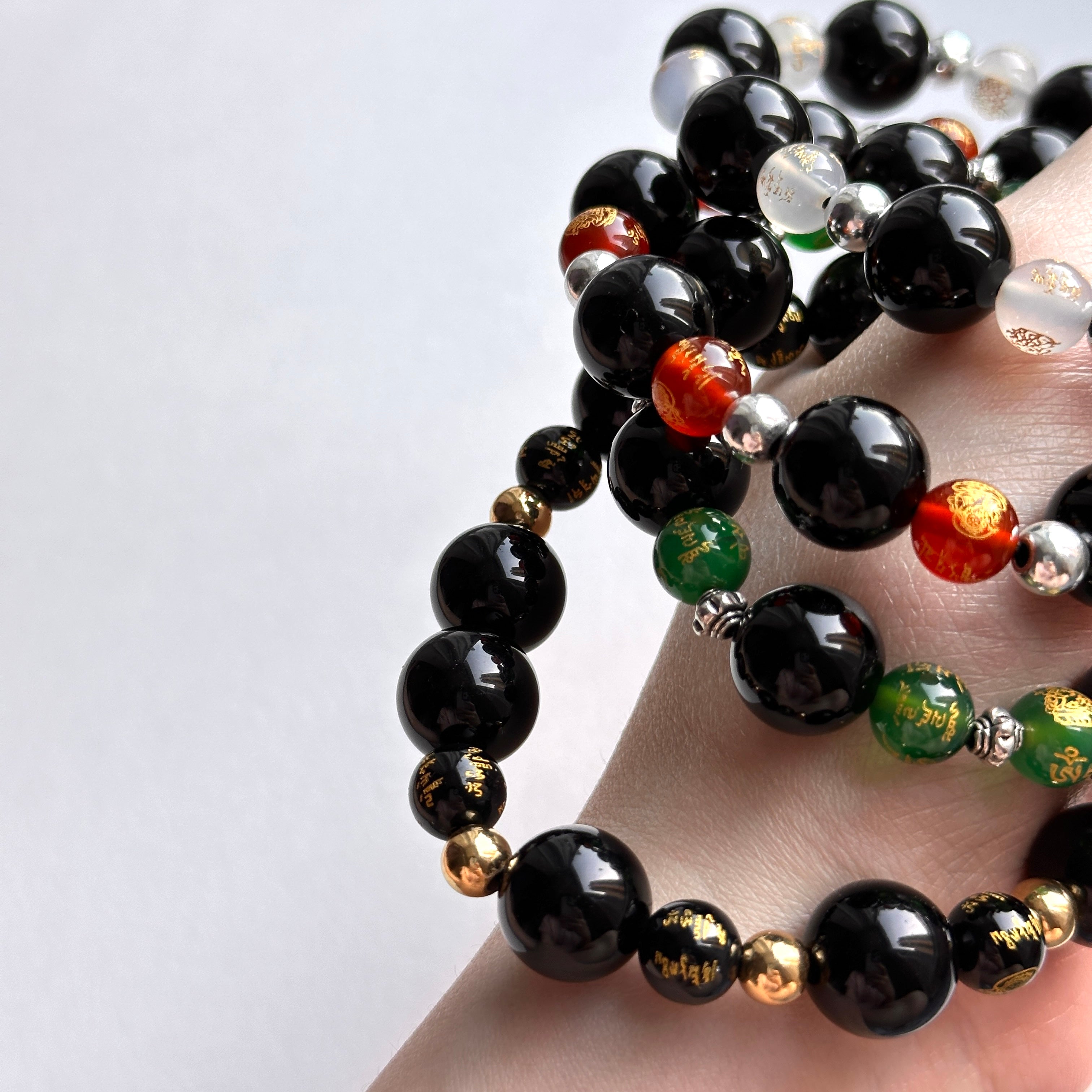 BS273 [Libra Scorpio | October] Opal Blue Glass Bracelet