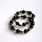 BS273 [Libra Scorpio | October] Opal Blue Glass Bracelet