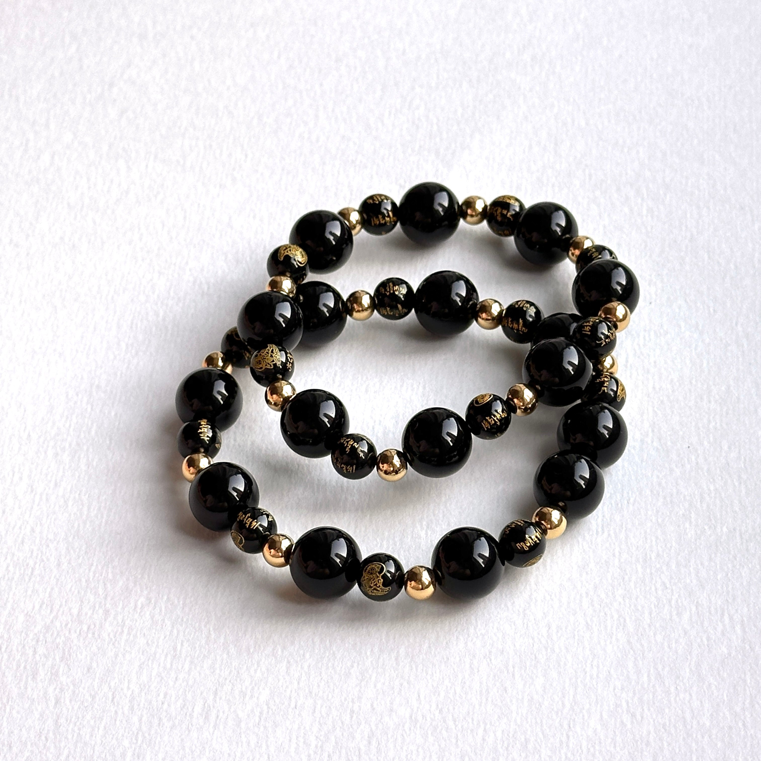 BS273 [Libra Scorpio | October] Opal Blue Glass Bracelet