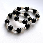 BS273 [Libra Scorpio | October] Opal Blue Glass Bracelet