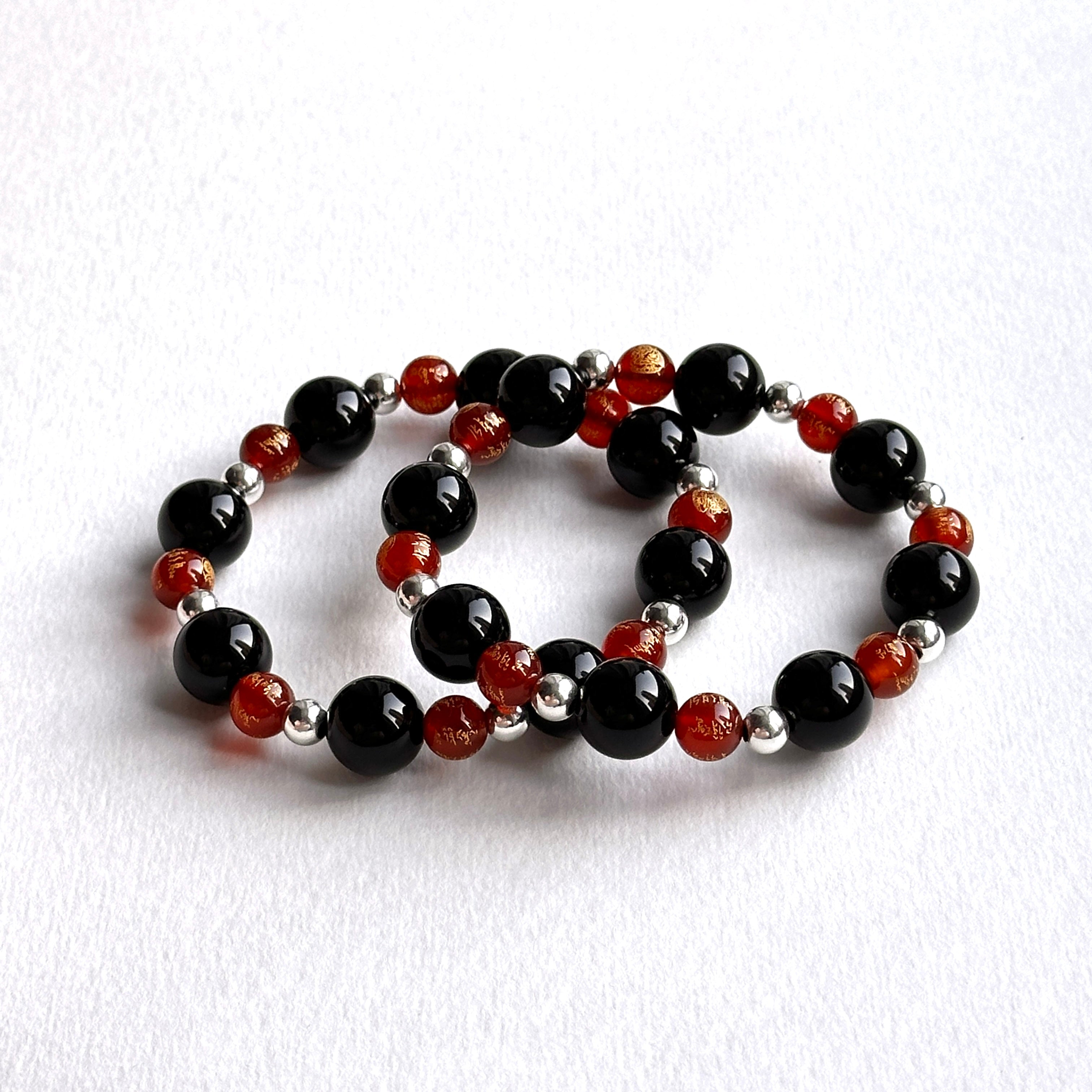 BS273 [Libra Scorpio | October] Opal Blue Glass Bracelet