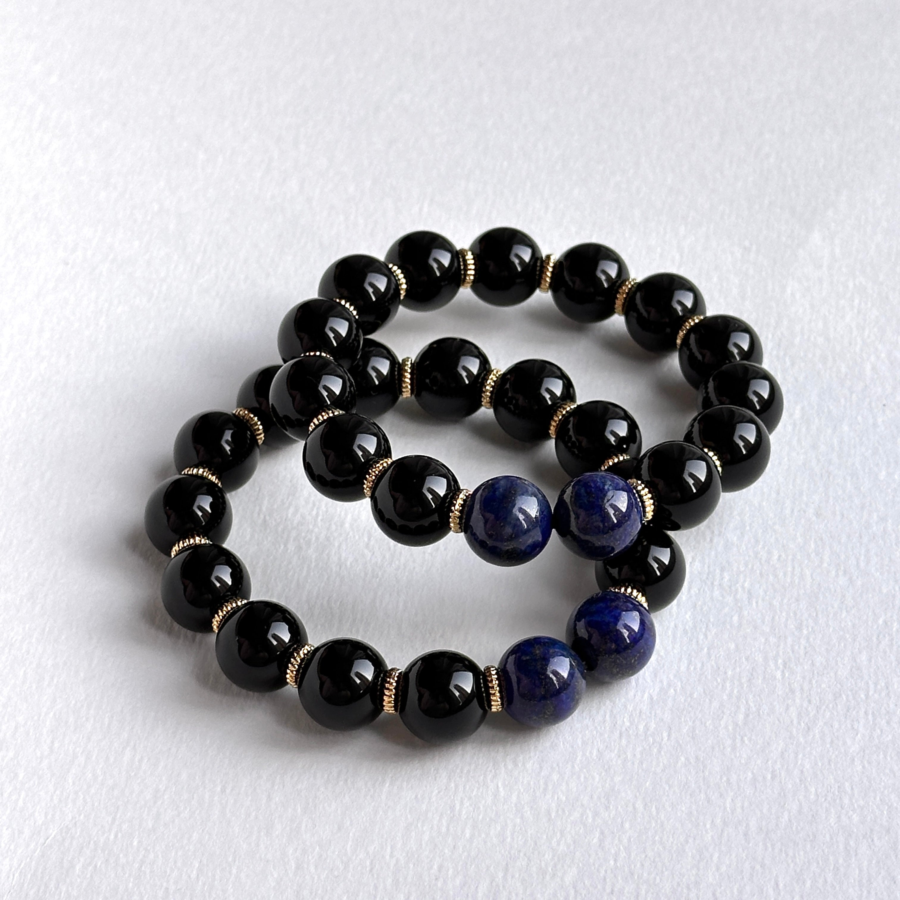 BS273 [Libra Scorpio | October] Opal Blue Glass Bracelet