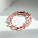 BS235 [Lucky] Ice Watermelon Stone Simple Silver-plated Bracelet