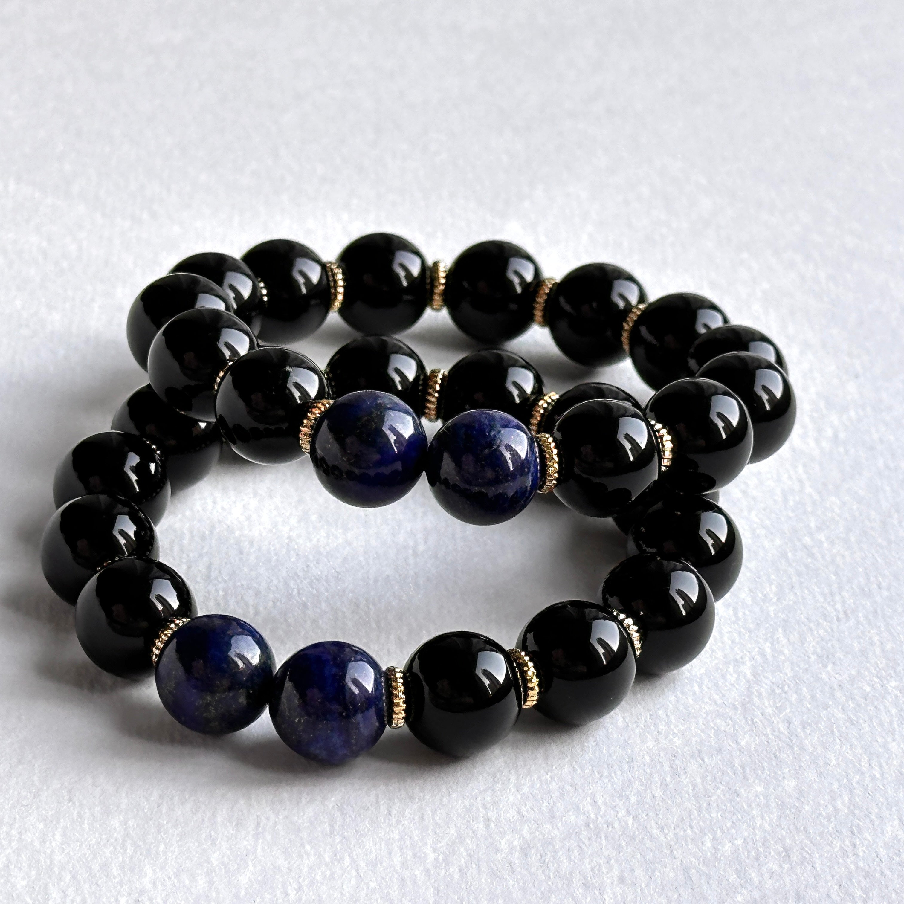 BS273 [Libra Scorpio | October] Opal Blue Glass Bracelet