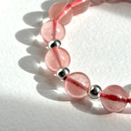 BS235 [Lucky] Ice Watermelon Stone Simple Silver-plated Bracelet