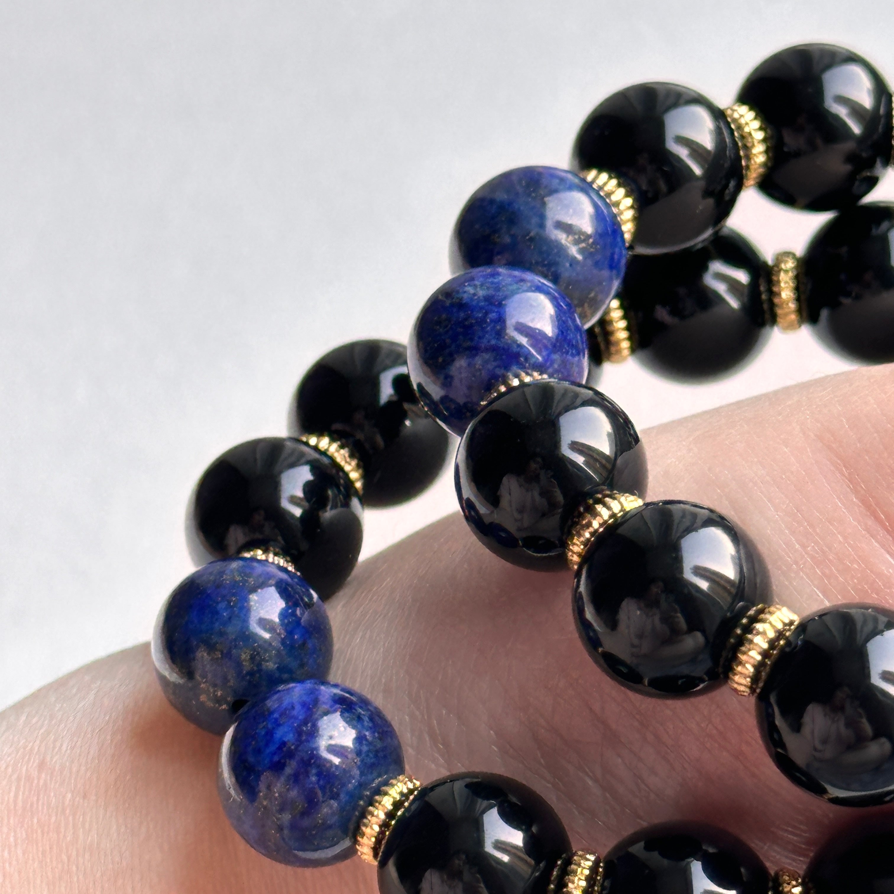 BS273 [Libra Scorpio | October] Opal Blue Glass Bracelet