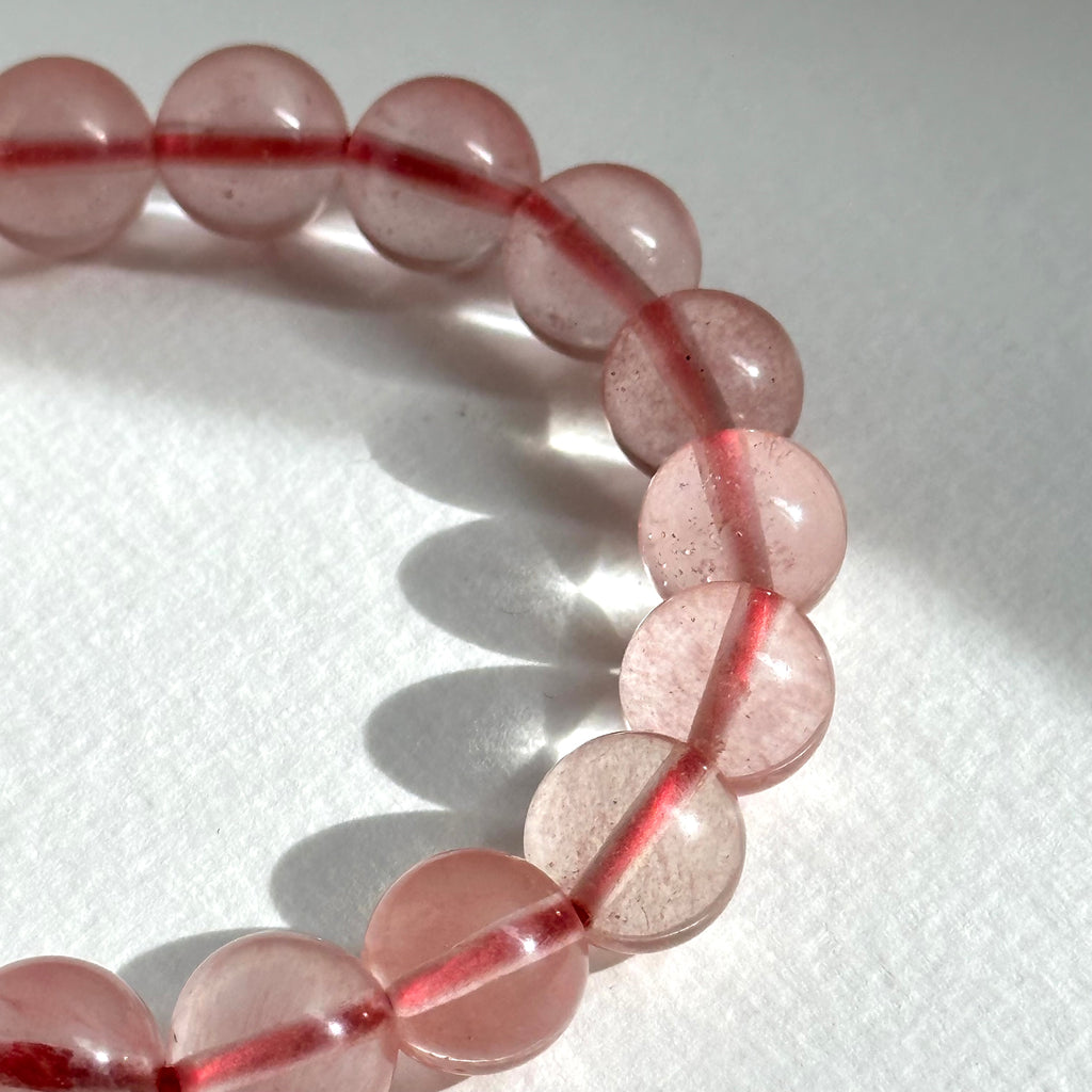 BS235 [Lucky] Ice Watermelon Stone Simple Silver-plated Bracelet