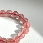 BS239【Lucky】Ice Type Watermelon Stone Heart Silver Plated Bracelet