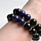 BS325 黑曜石|青金18K金手鏈手串