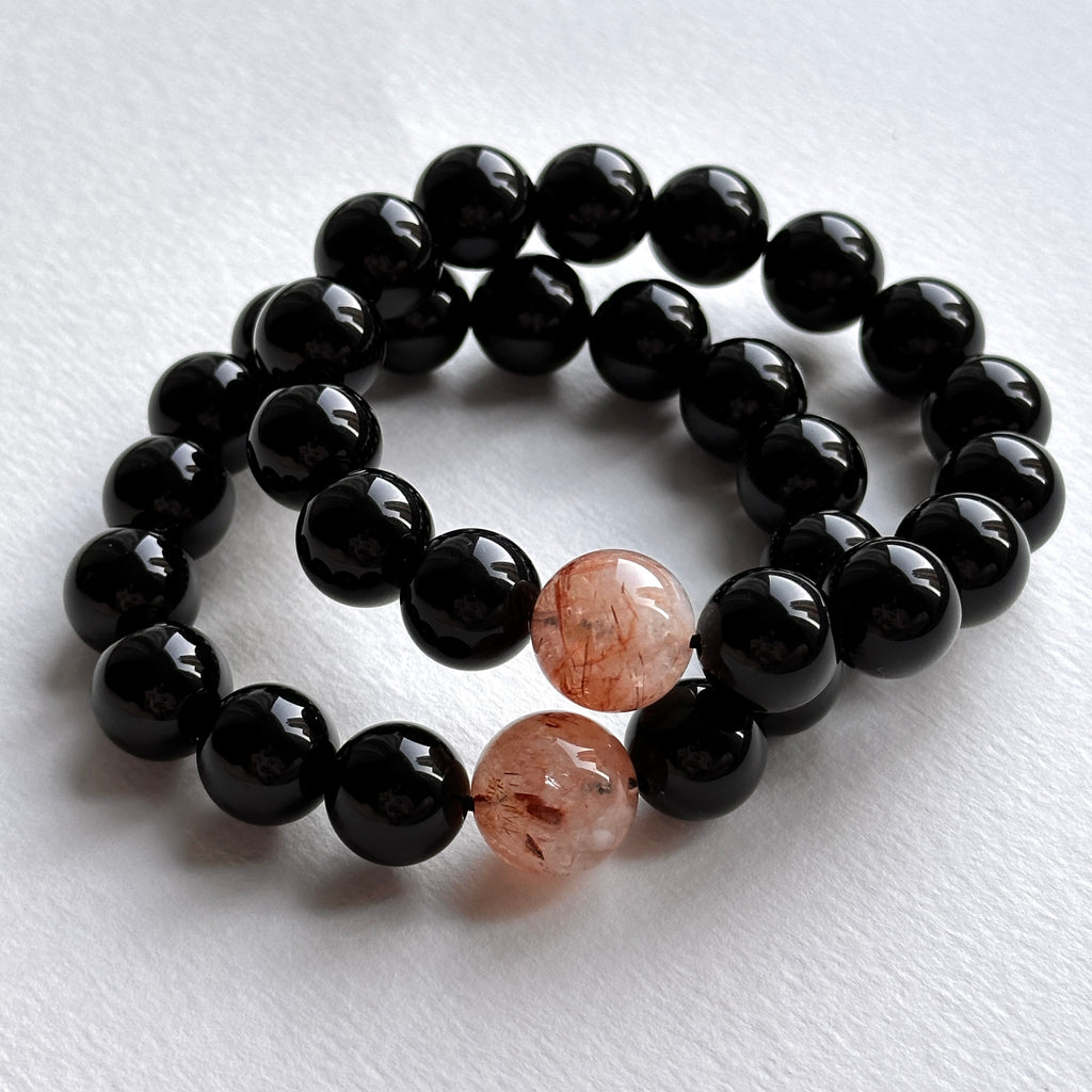 BS273 [Libra Scorpio | October] Opal Blue Glass Bracelet