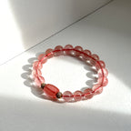 BS246【Lucky】Ice Type Watermelon Stone Simple Gold-plated Ball Bracelet