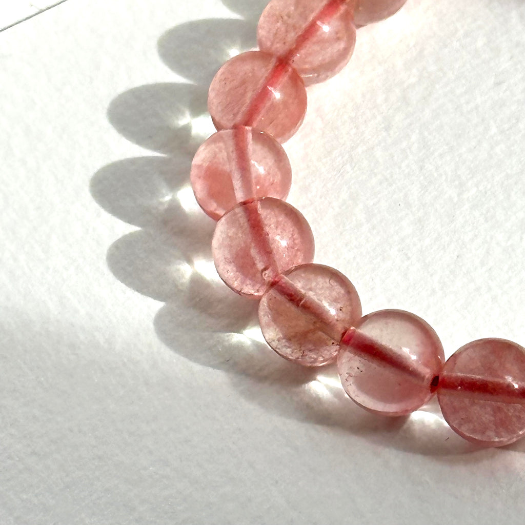 BS246【Lucky】Ice Type Watermelon Stone Simple Gold-plated Ball Bracelet