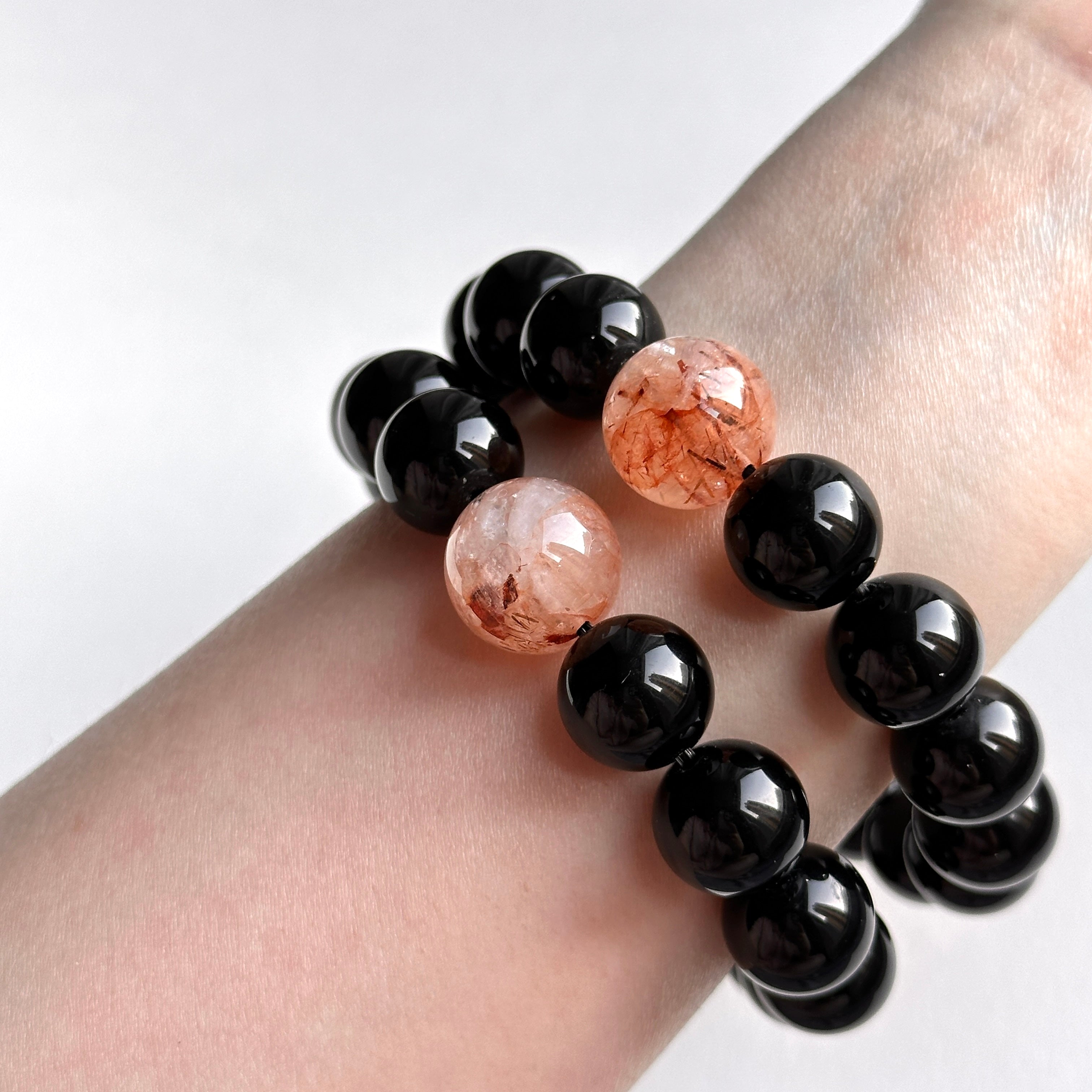 BS273 [Libra Scorpio | October] Opal Blue Glass Bracelet