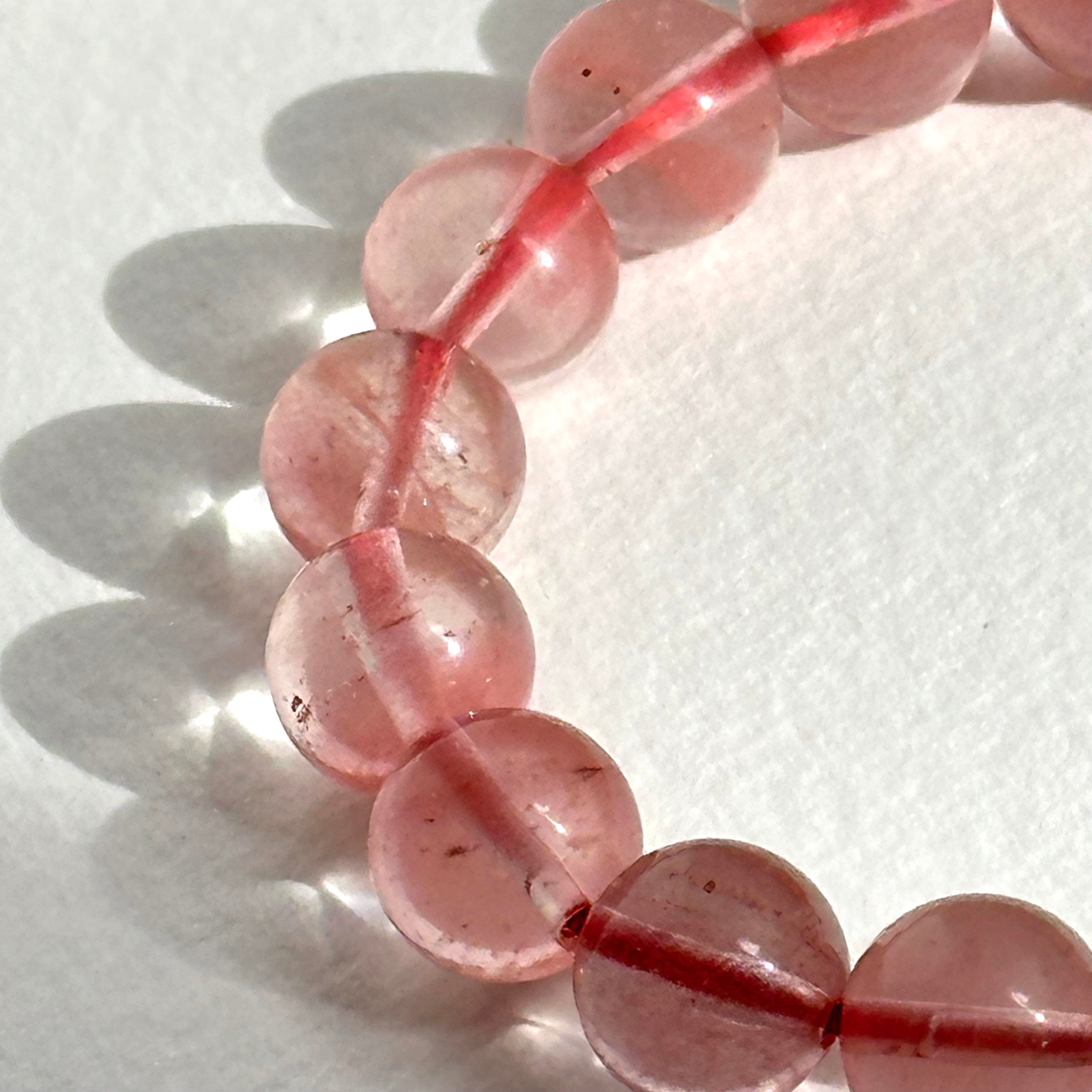 BS237 [Lucky] Ice Watermelon Stone Powder Glass Simple Gold-plated Bracelet