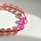 BS237 [Lucky] Ice Watermelon Stone Powder Glass Simple Gold-plated Bracelet