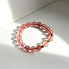 BS238【Lucky】Ice Type Watermelon Stone Simple Gold-plated Bracelet