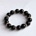 BS329 黑曜石18K金手鏈手串