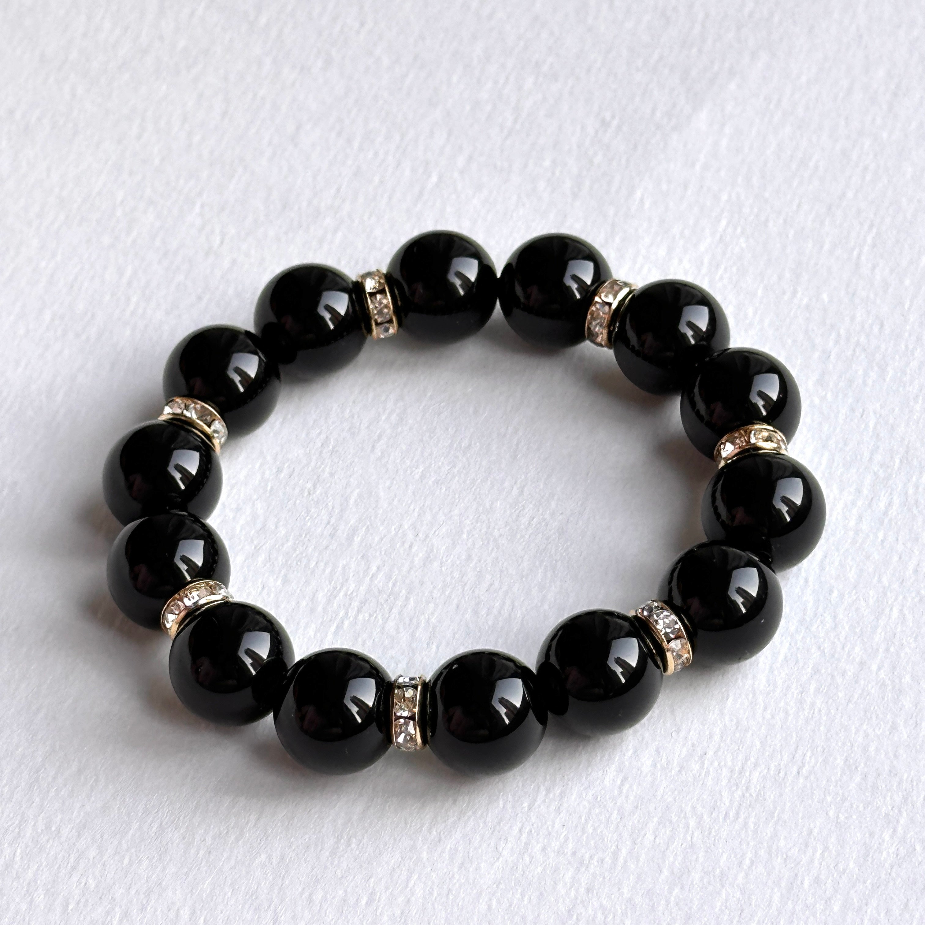 BS273 [Libra Scorpio | October] Opal Blue Glass Bracelet